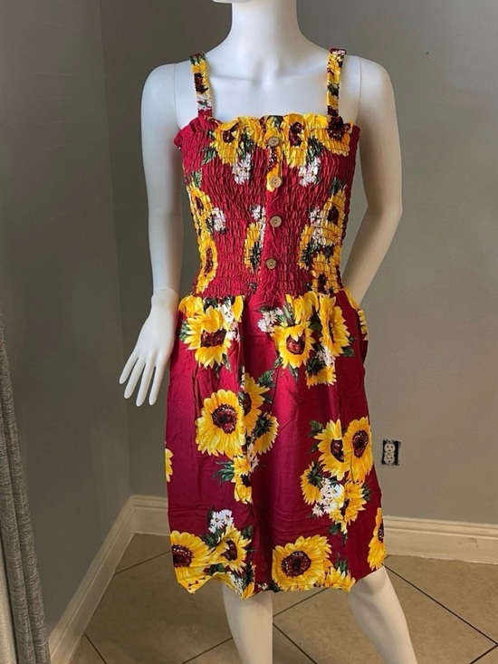 Dresses & Skirts - New Women’s RED Sunflower 
mini Dress size XL
Perfect for size 12
Floral
